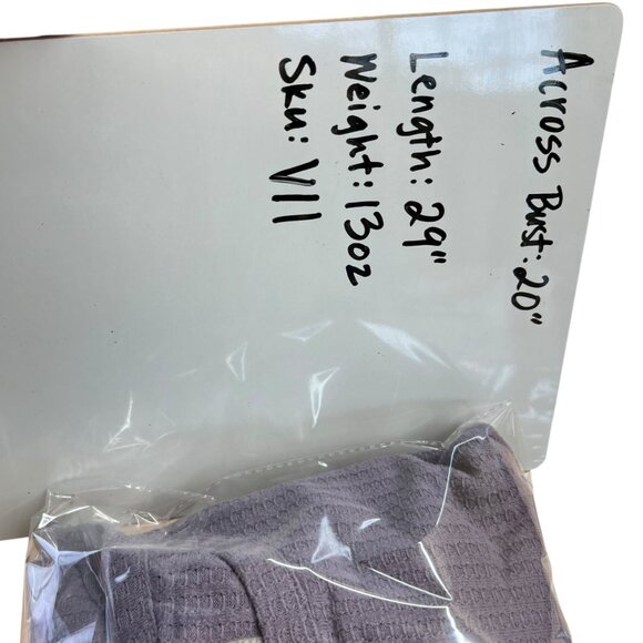 Chaser Waffleknit Long Sleeve Lavender Pullover Top With Button Cuff Size XL - Picture 11 of 11